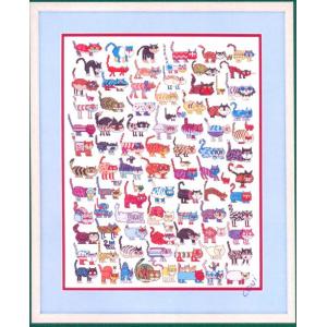 100 colorful cats cross stitch kit,cat series 