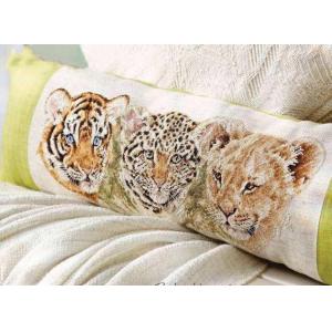 3 Beasts,tiger Leopard and lion cushion case cotton cross stitch kit