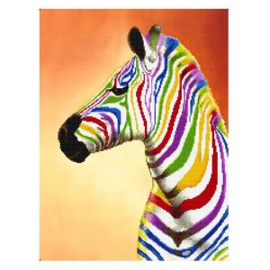 A colorful Zebra cotton cross stitch kits