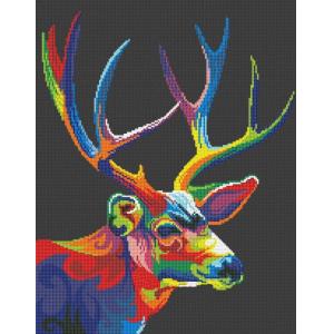 Deer and color cross stitch kit