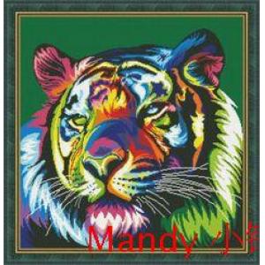 Tiger and Color cross stitch kit