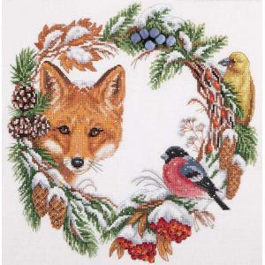 Fox and Robin cotton cross stitch kit