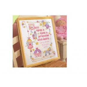 Girl Baby birth certificate cotton cross stitch kit