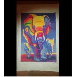 Elephant in Rainbow cross stitch kit