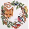 Fox and Robin cotton cross stitch kit