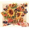 Sunflower in basket cotton cross stit...