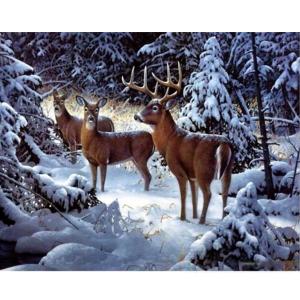  Deer in Winter 14ct Counted Cross Stitch kit Embroidery Kits, 300x210stitch,65x49cm Egyptian Cotton Counted Cross Stitc