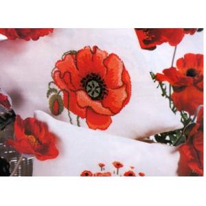Red Poppies 2,cotton Thread,Cushion case Counted Cross Stitch Kits, Embroidery Kits, 40x40 cm Cushion case Counted Cross