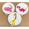 Hi Dinosaur on Town,Pre-Printed Cotton Embroidery Kits,Easy for Starter Embroidery Kits, Elephant Giraffe Embroidery Kit