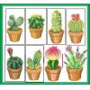 8 Cacti Counted Cross Stitch Kits, Embroidery Kits, Egyptian Cotton Counted Cross Stitch Kits
