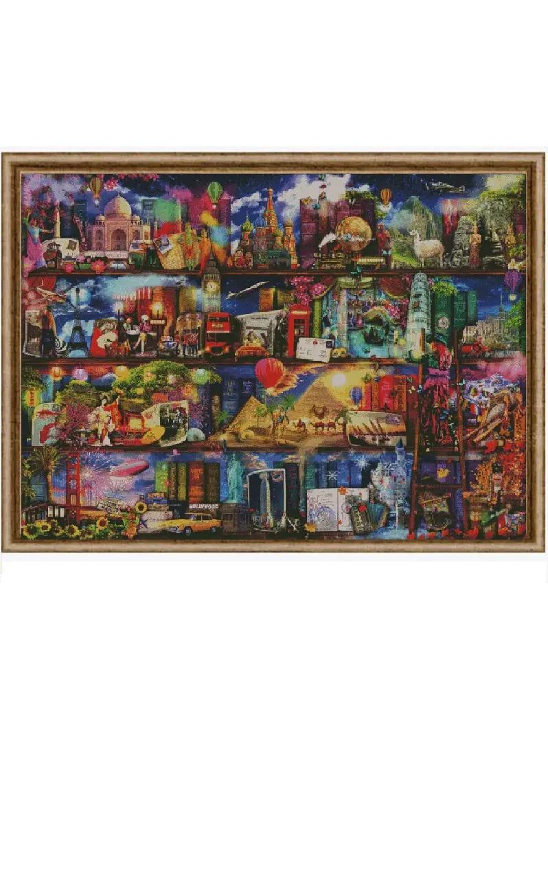 super big counted 14ct cross stitch kit european street scene cross stitch kit