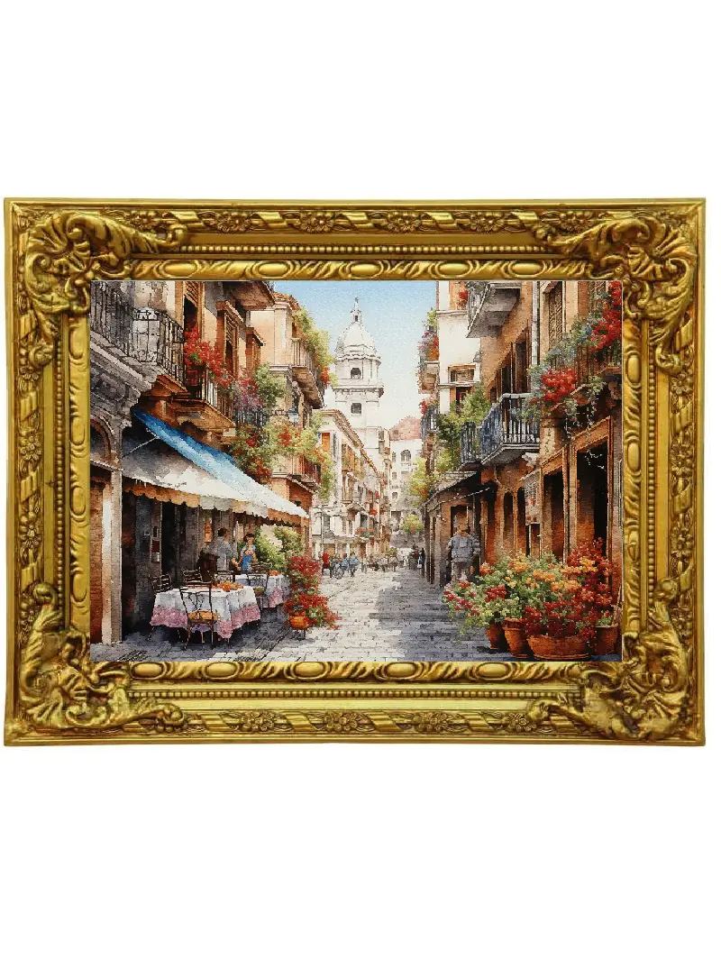counted 14ct cross stitch kit european street scene cross stitch kit
