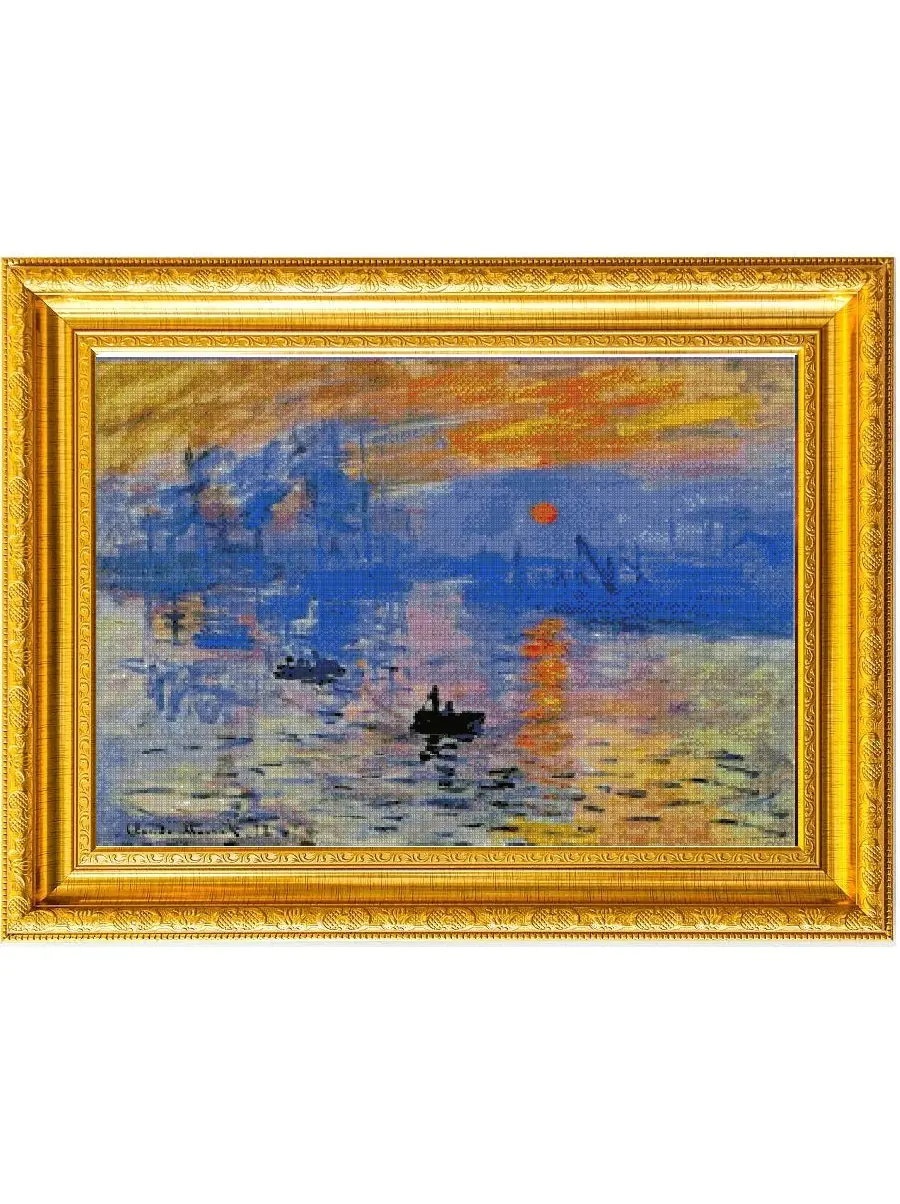 Monet oil painting counted 14ct cross stitch kit european street scene cross stitch kit