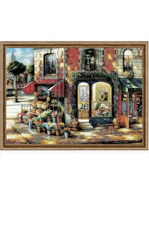 super big counted 14ct cross stitch kit european street scene cross stitch kit