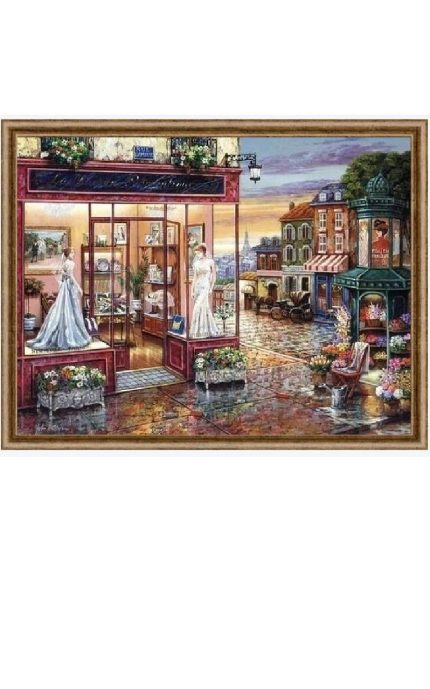 super big counted 14ct cross stitch kit european street scene cross stitch kit