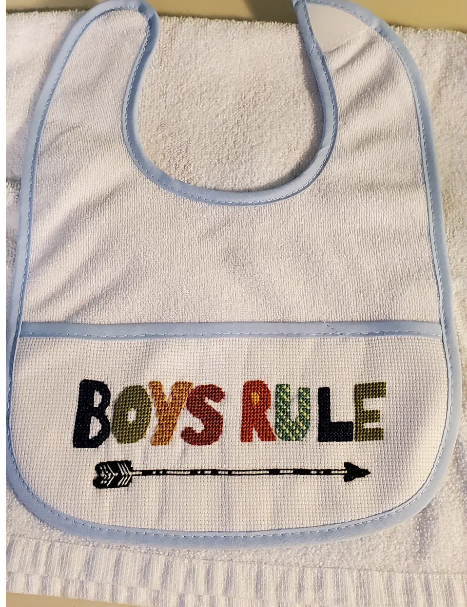 blank cross stitch bib to cross stitch