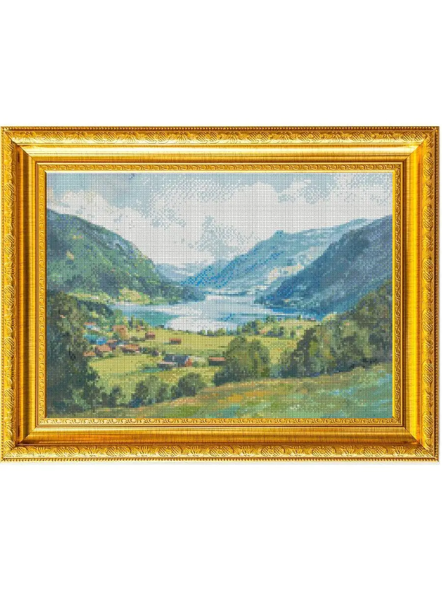 counted 14ct cross stitch kit countryside scene cross stitch kit
