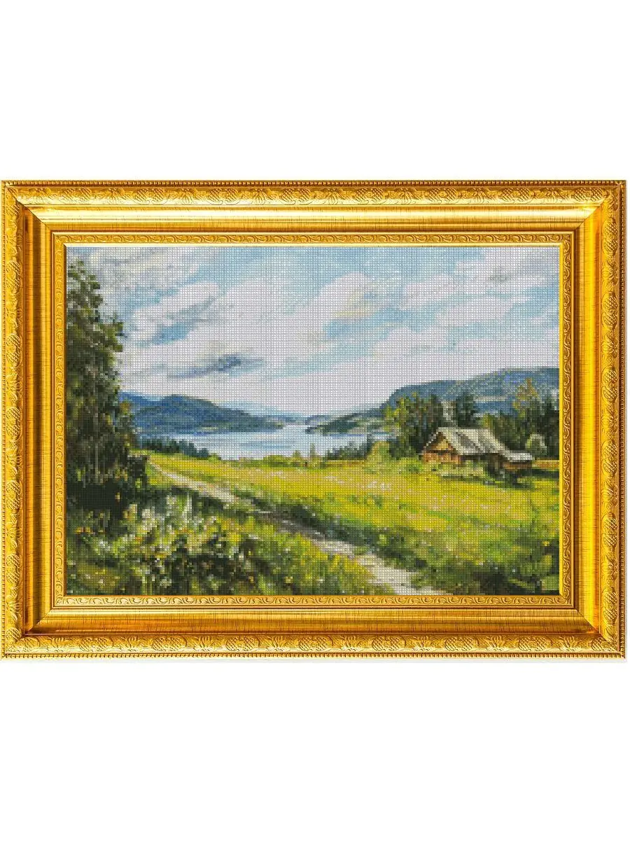 counted 14ct cross stitch kit countryside scene cross stitch kit