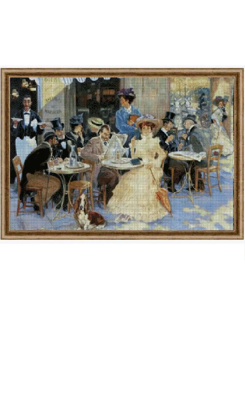 super big counted 14ct cross stitch kit America oil painting ballet dancer scene cross stitch kit