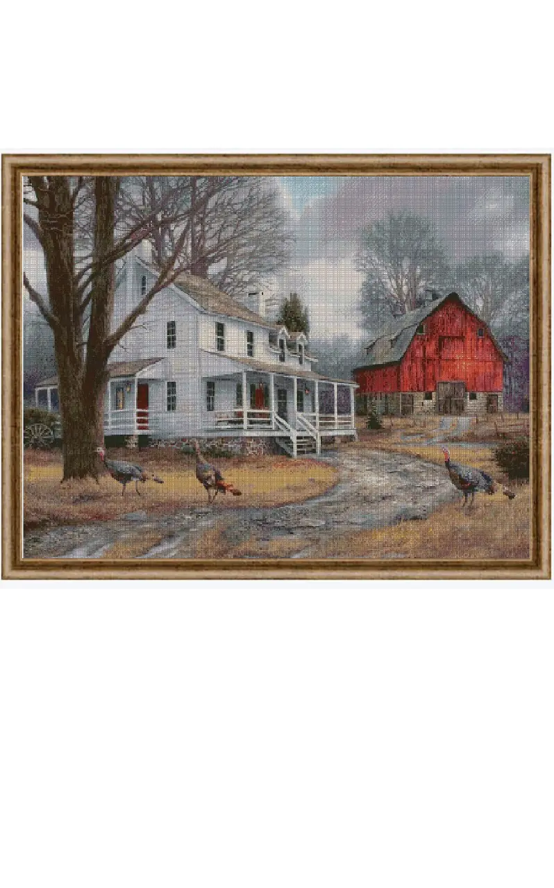 super big counted 14ct cross stitch kit America countryside scene cross stitch kit