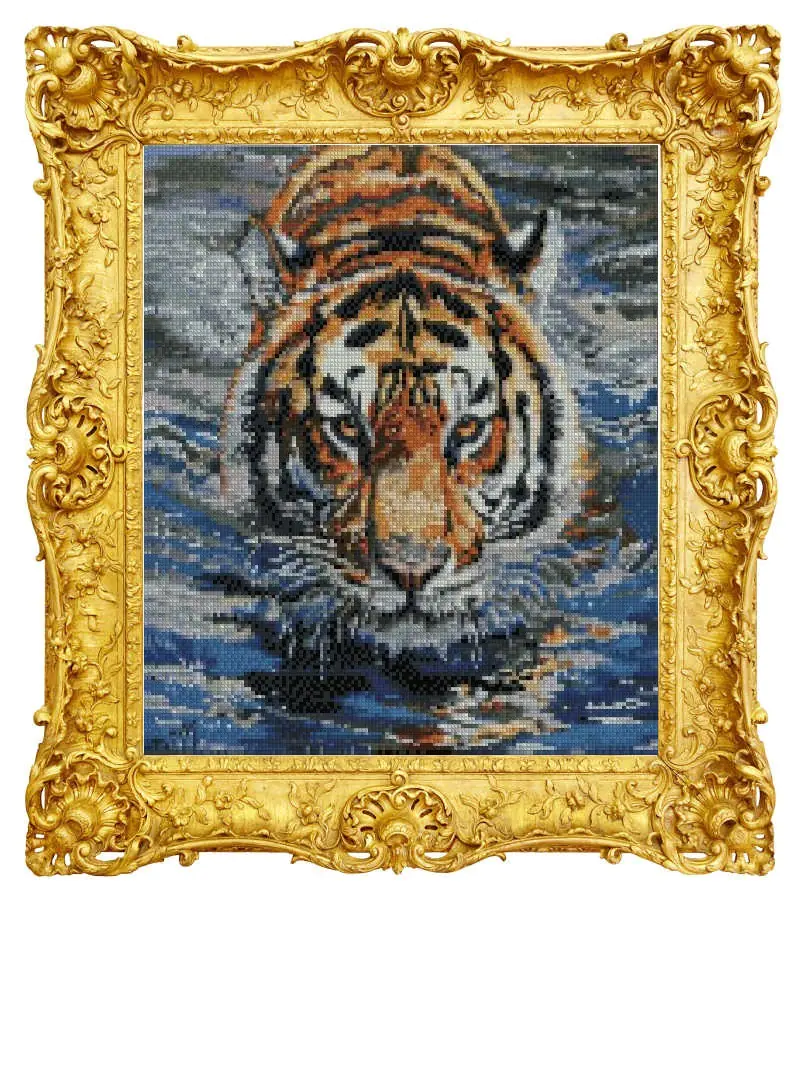 cross stitch kits tiger counted cotton cross stitch kits for adults