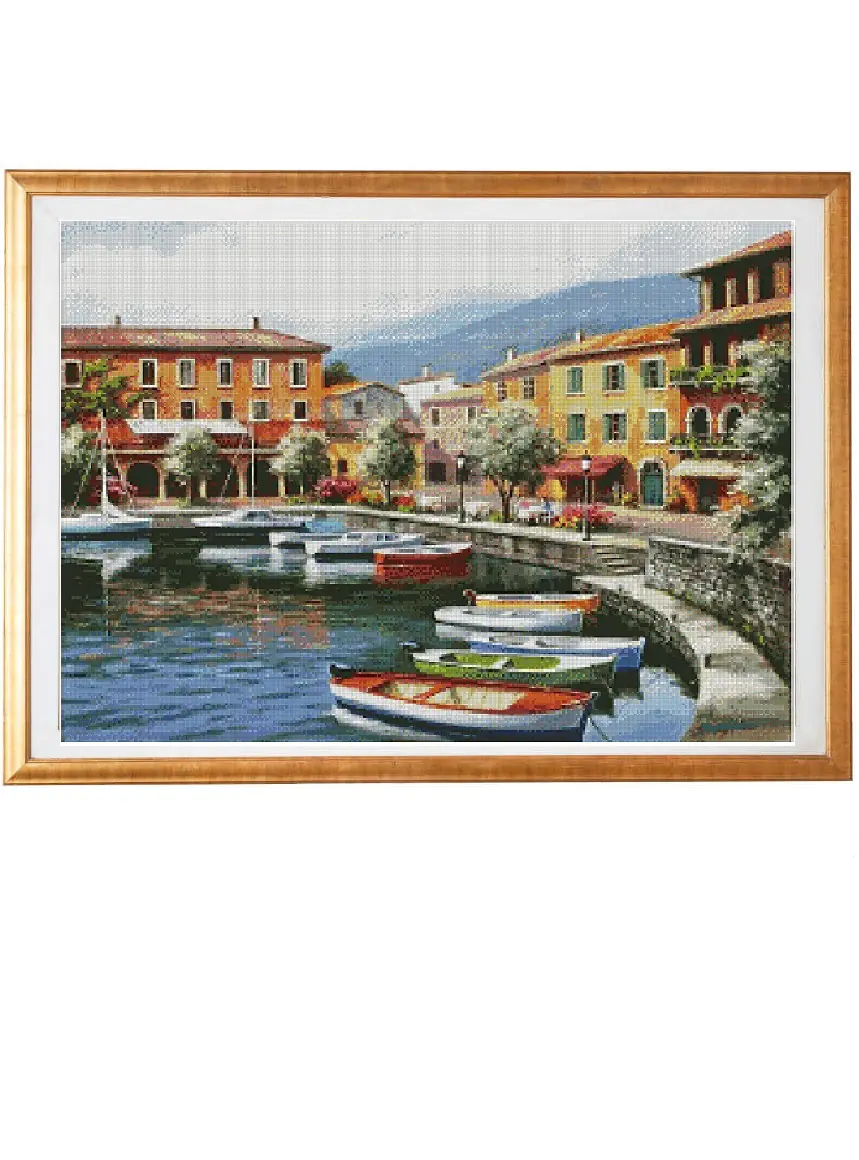 counted 14ct cross stitch kit countryside scene cross stitch kit