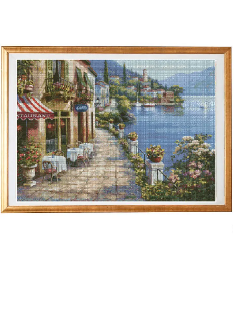counted 14ct cross stitch kit countryside scene cross stitch kit