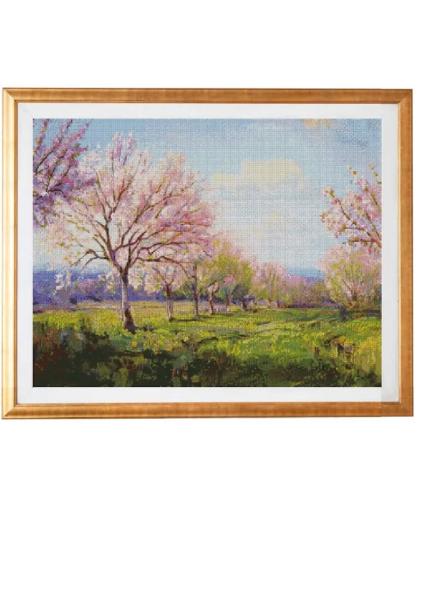 counted 14ct cross stitch kit countryside scene cross stitch kit