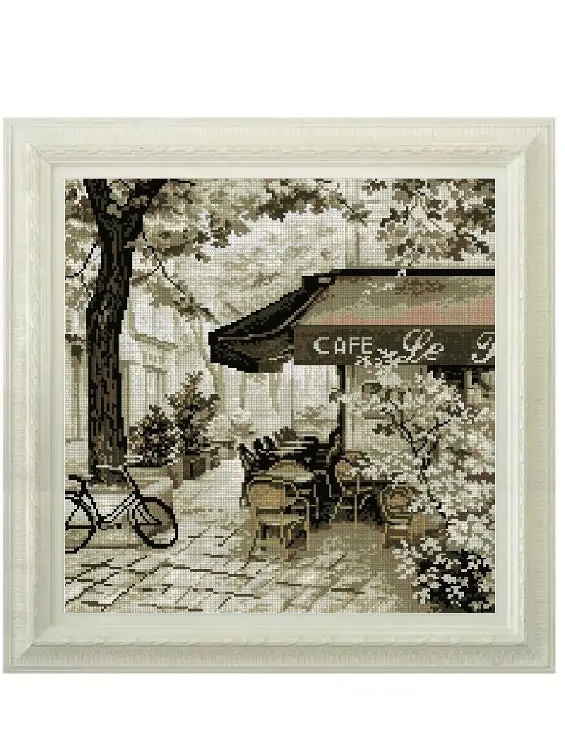 old cafe cross stitch kit