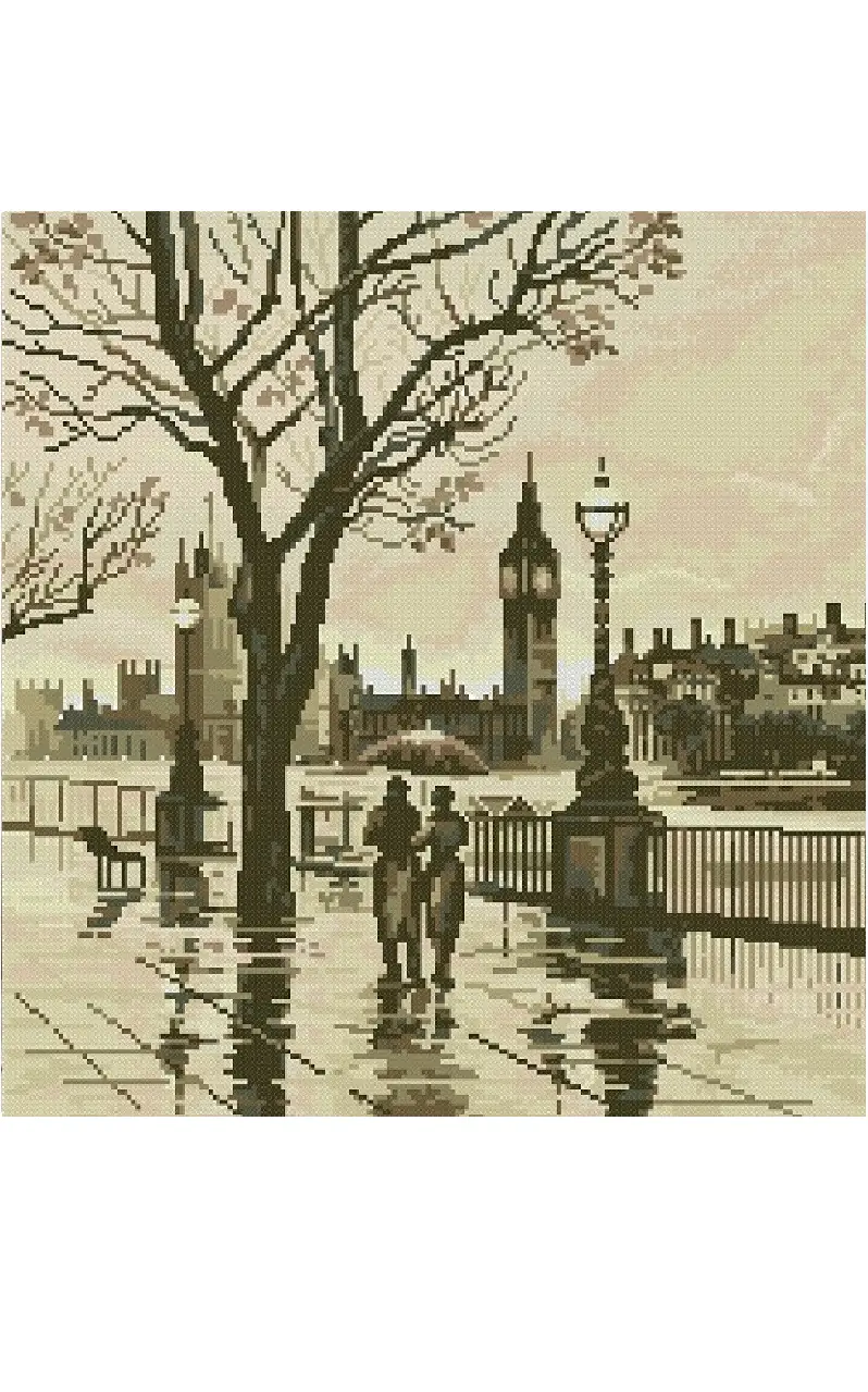 old cafe cross stitch kit