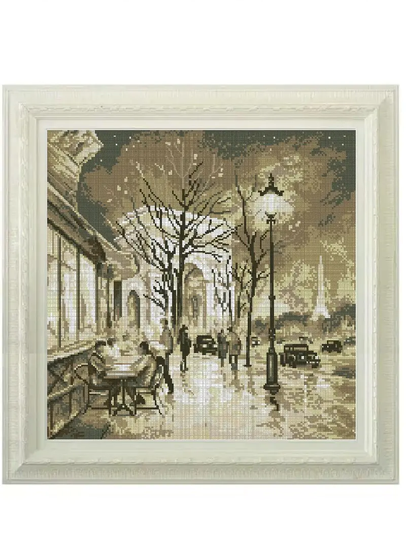 old cafe cross stitch kit