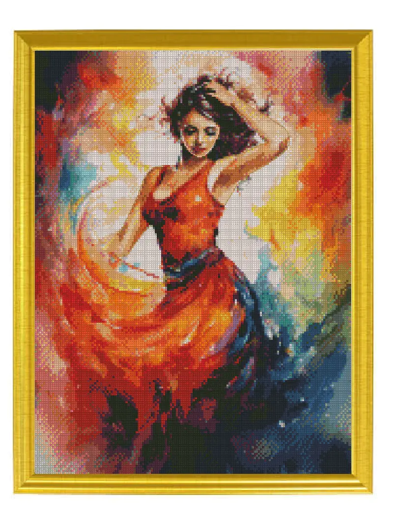 a salsa dancer cross stitch kits, cotton cross stitch DIY samplers,needleswork craft kits