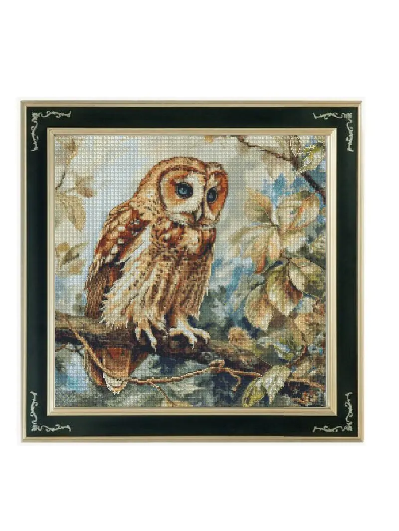 owl cross stitch kit,full coverage cross stitch advanced cross stitch kits