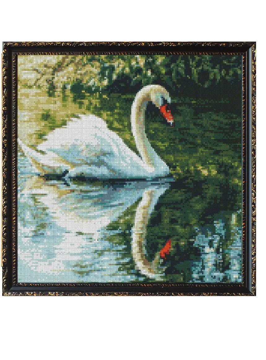 white swan cross stitch, cotton DIY cross stitch sampler