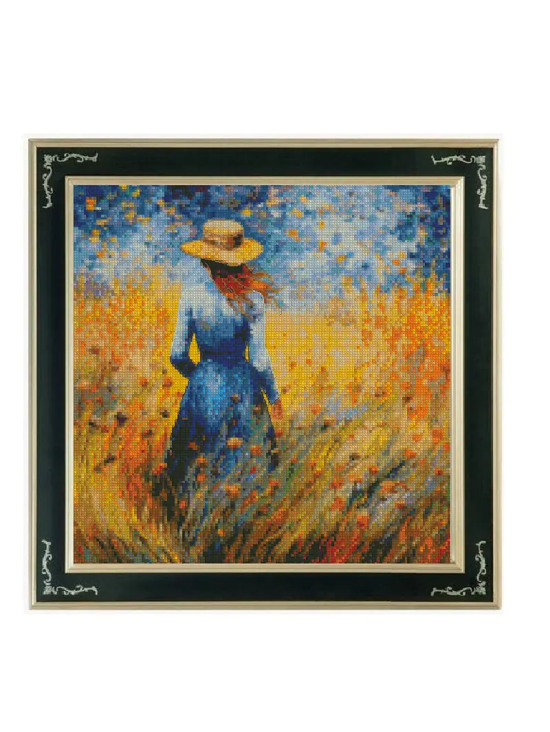 autumn color in van gogh vincent cross stitch kit, cotton autumn color scenery counted cross stitch