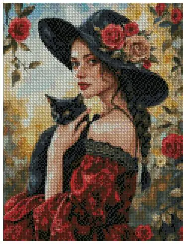girl can cat cross stitch kits, portrait of beauty cross stitch kits