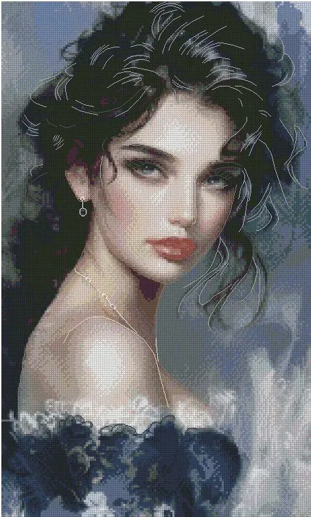 charming lady cross stitch kits, portrait of beauty cross stitch kits