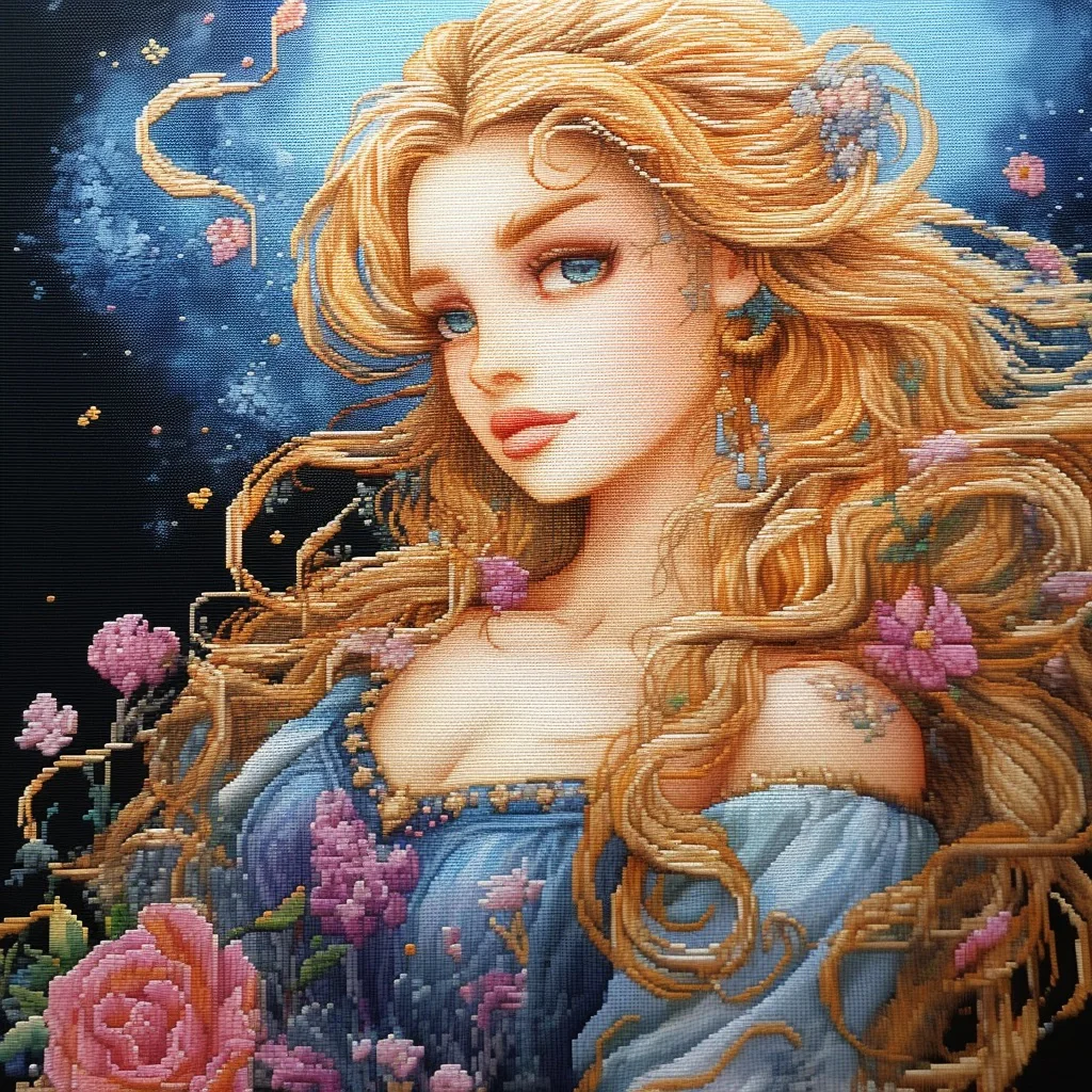 charming lady cross stitch kits, portrait of beauty cross stitch kits