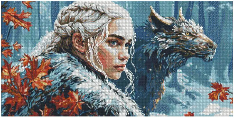 winter is coming, queen of the north lady queen series cross stitch kits, portrait of beauty cross stitch kits