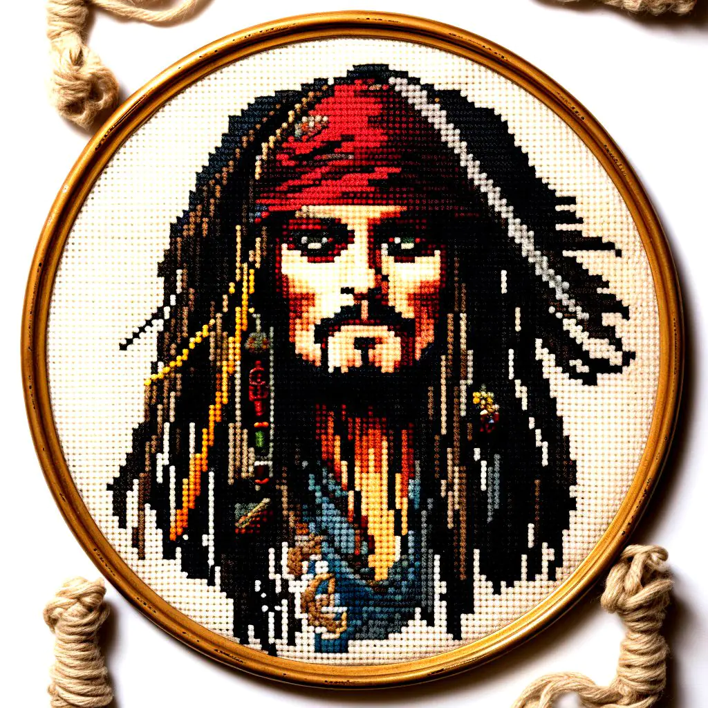 small easy cross stitch kits jack the captain, pirate captain cross stitch kit