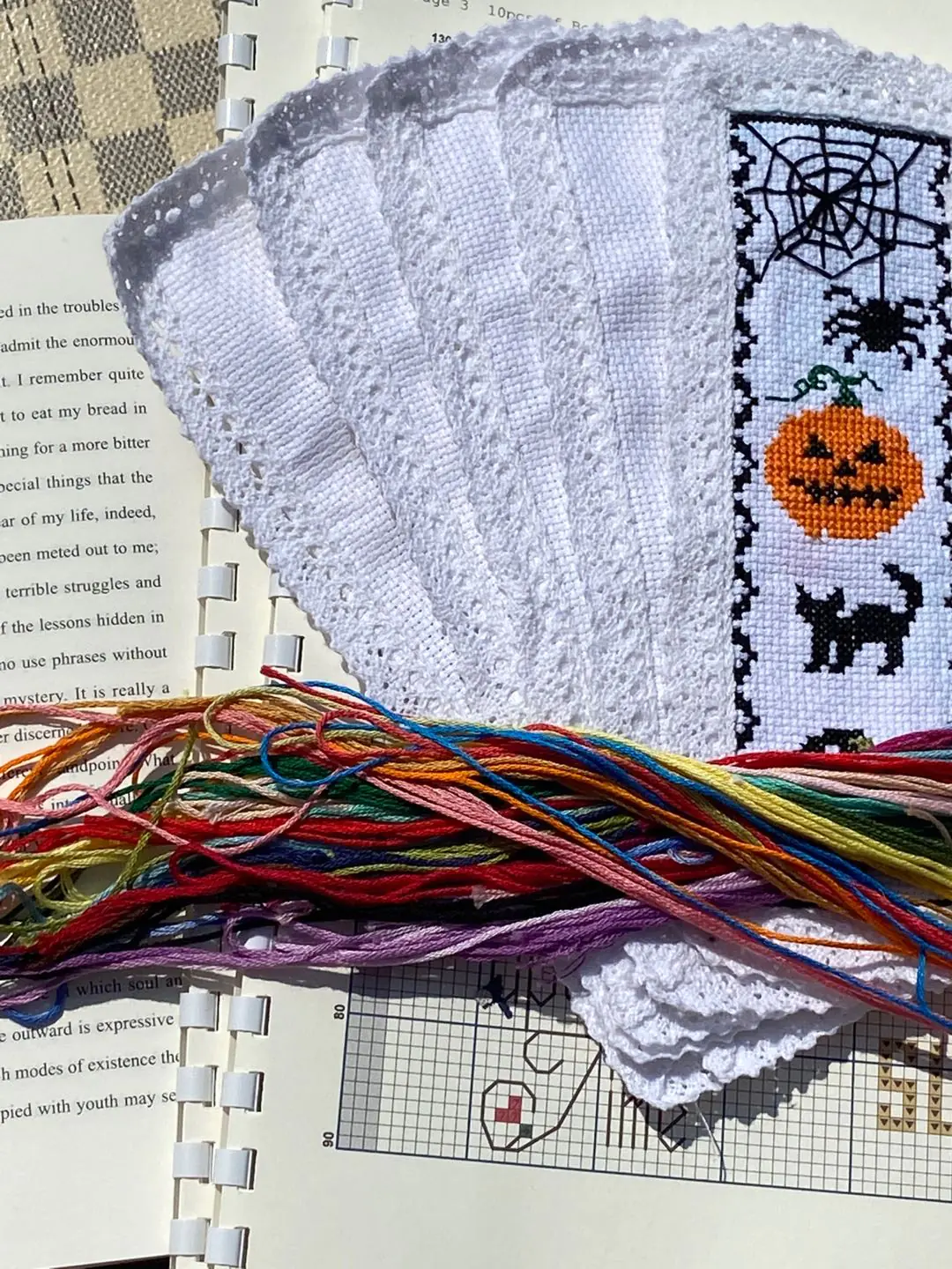Halloween DIY bookmark cross stitch kits,14ct needlework bookmarks,small easy cross stitch kits for beginners
