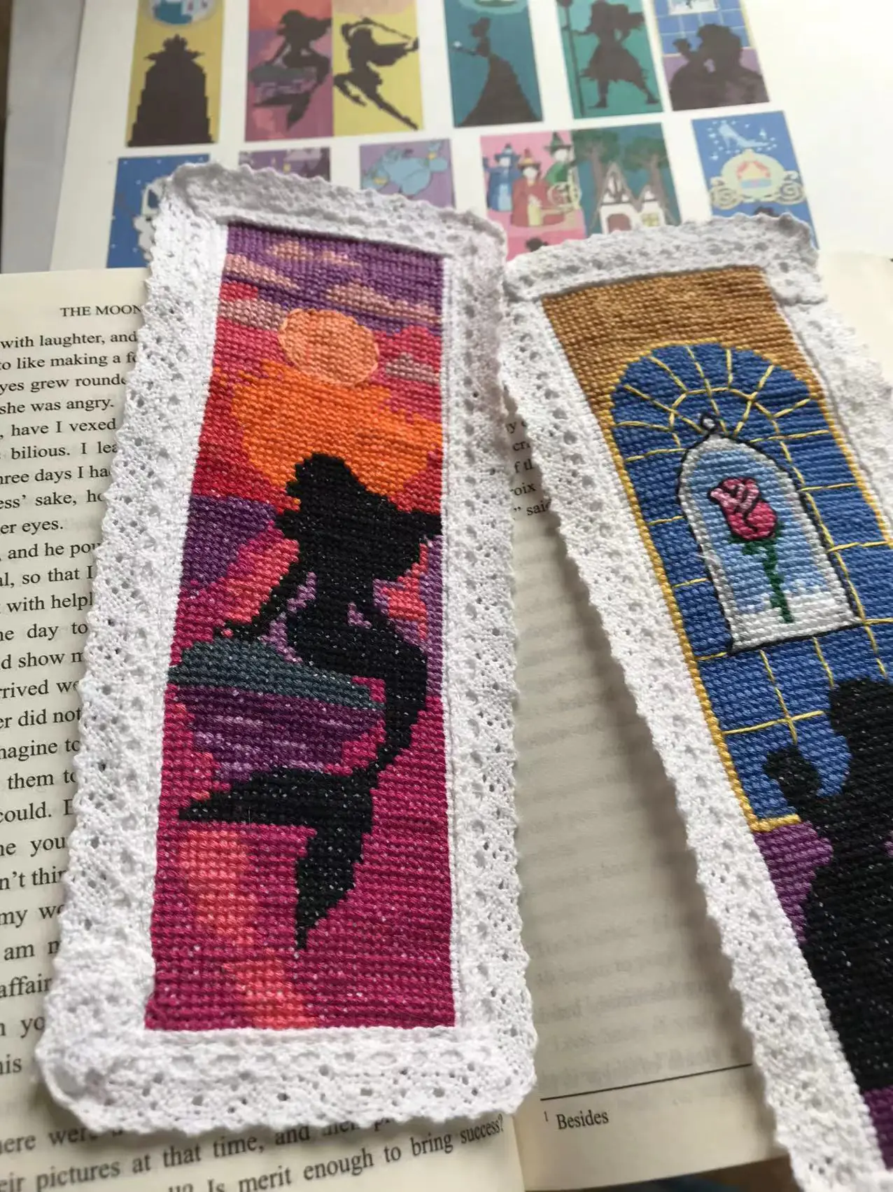 disney princess cross stitch, DIY disney princess bookmark needlpoint,easy cross stitch for teenage beginner