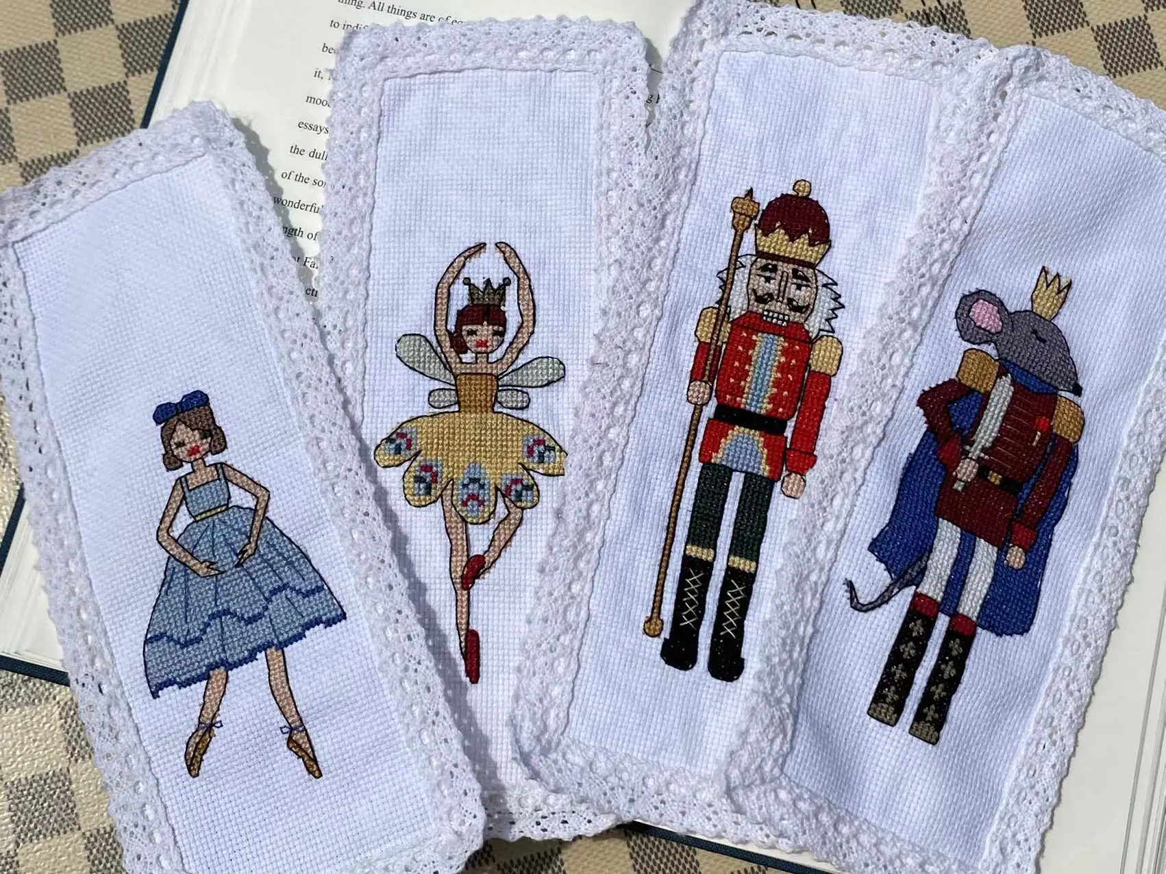 nutcrackers bookmark cross stitch kits,18ct needlework bookmarks