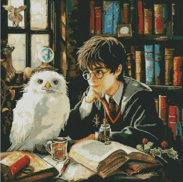 harry potter and hedwig cross stitch kits, counted cotton cross stitch kits