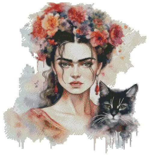 Frida Kahlo cross stitch kits, portrait of beauty cross stitch kits