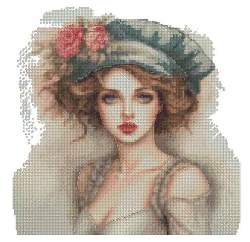 charming lady cross stitch kits, portrait of beauty cross stitch kits