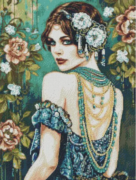 charming lady cross stitch kits, portrait of beauty cross stitch kits