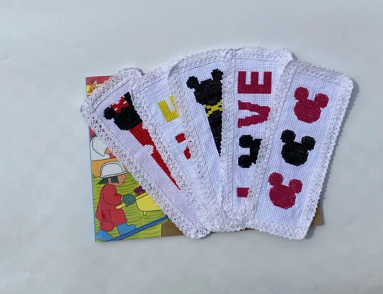 11ct easy counted cross stitch bookmarks for beginners, cute cartoon avengers patterns fit for kids cross stitch beginner