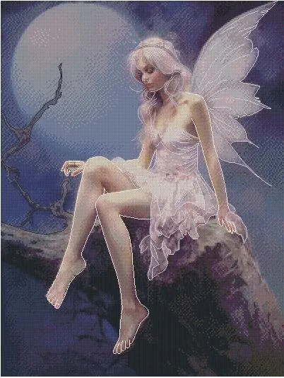 charming lady nymph cross stitch kits, portrait of beauty cross stitch kits