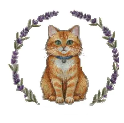 My Dear Cat Small Easy Counted Cotton Cross Stitch kit, 14ct,100x100stitch,17x17cm Fast Cross Stitch for Beginner